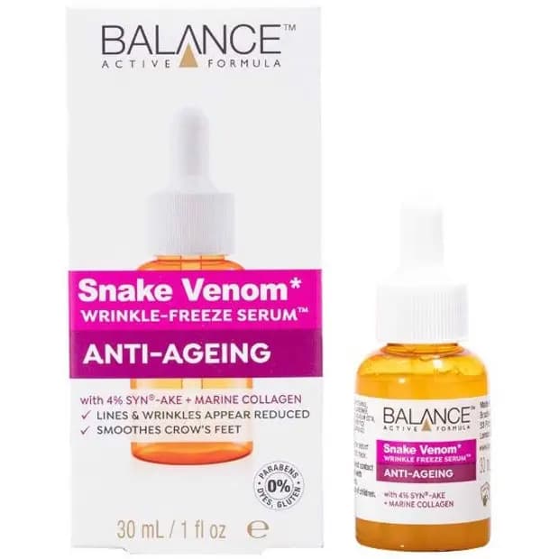 سرم ضد چروک و ضد پیری سم مار بالانس 30 میل Balance Active Formula Snake Venom Wrinkle-Freeze Serum — تصویر ۲