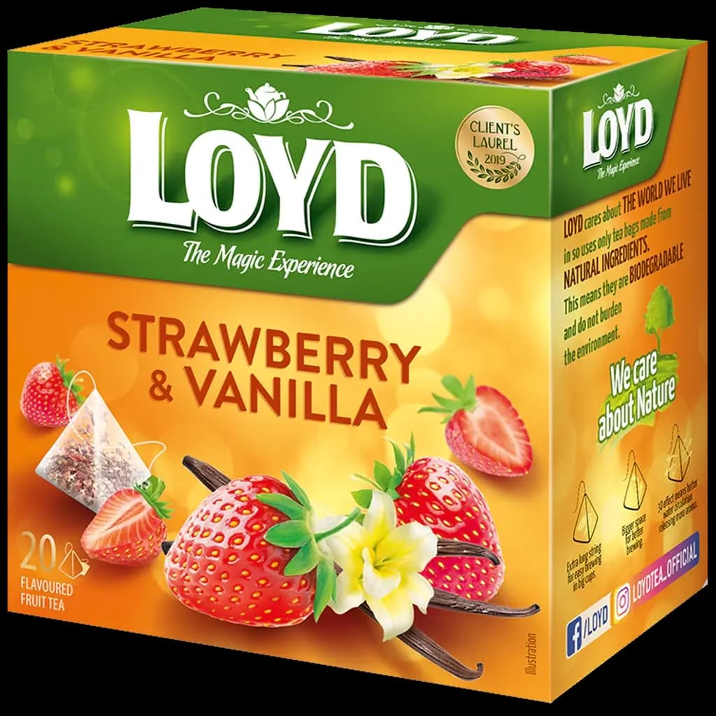 دمنوش لوید با طعم توت فرنگی و وانیل 20 عددی LOYD Strawberry and Vanilla — تصویر ۳