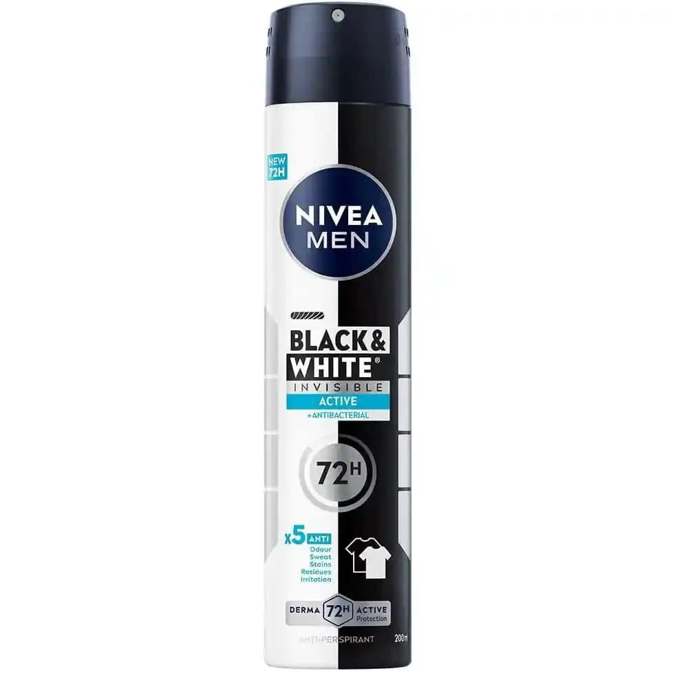 اسپری بدن ضد تعریق 5 کاره نیوا بلک اند وایت کلیر 200 میل 72 ساعته Nivea Black&White Spray Clear