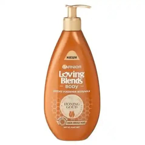 لوسیون بدن (شیر بدن) گارنیه لاوینگ بلند مناسب پوست خشک و یا نرمال 400 میل Garnier Loving Blends Honing Goud Bodymilk