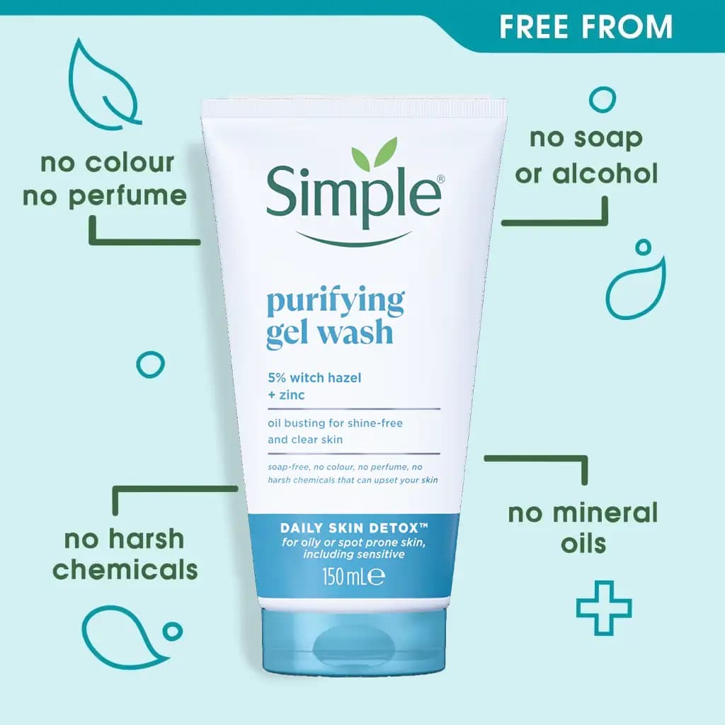 ژل شستشوی پوست چرب سیمپل Simple purifying gel wash — تصویر ۵