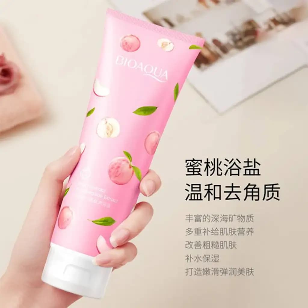 نمک بدن هلو بیوآکوا BIOAQUA PEACH CLEAN BATH SALT — تصویر ۴