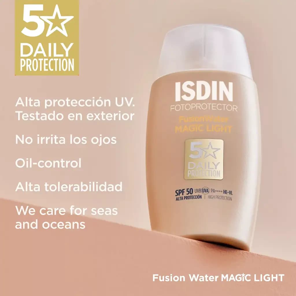 ضد آفتاب ایزدین فیوژن واتر مجیک رنگ لایت ISDIN Fusin Water MAGIC LIGHT — تصویر ۸