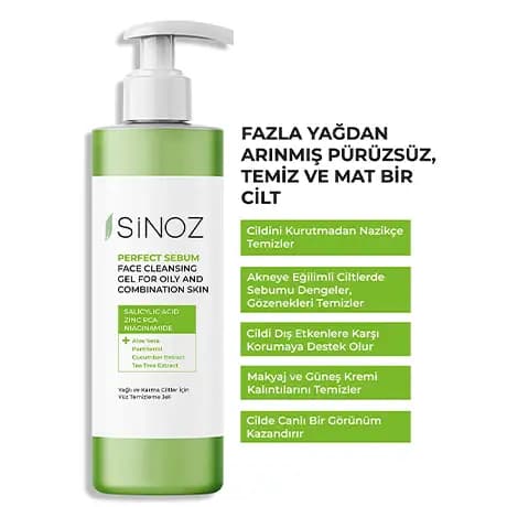 ژل شستشوی پوست چرب سینوز حاوی سالیسیلیک اسید و نیاسینامید SINOZ — تصویر ۹