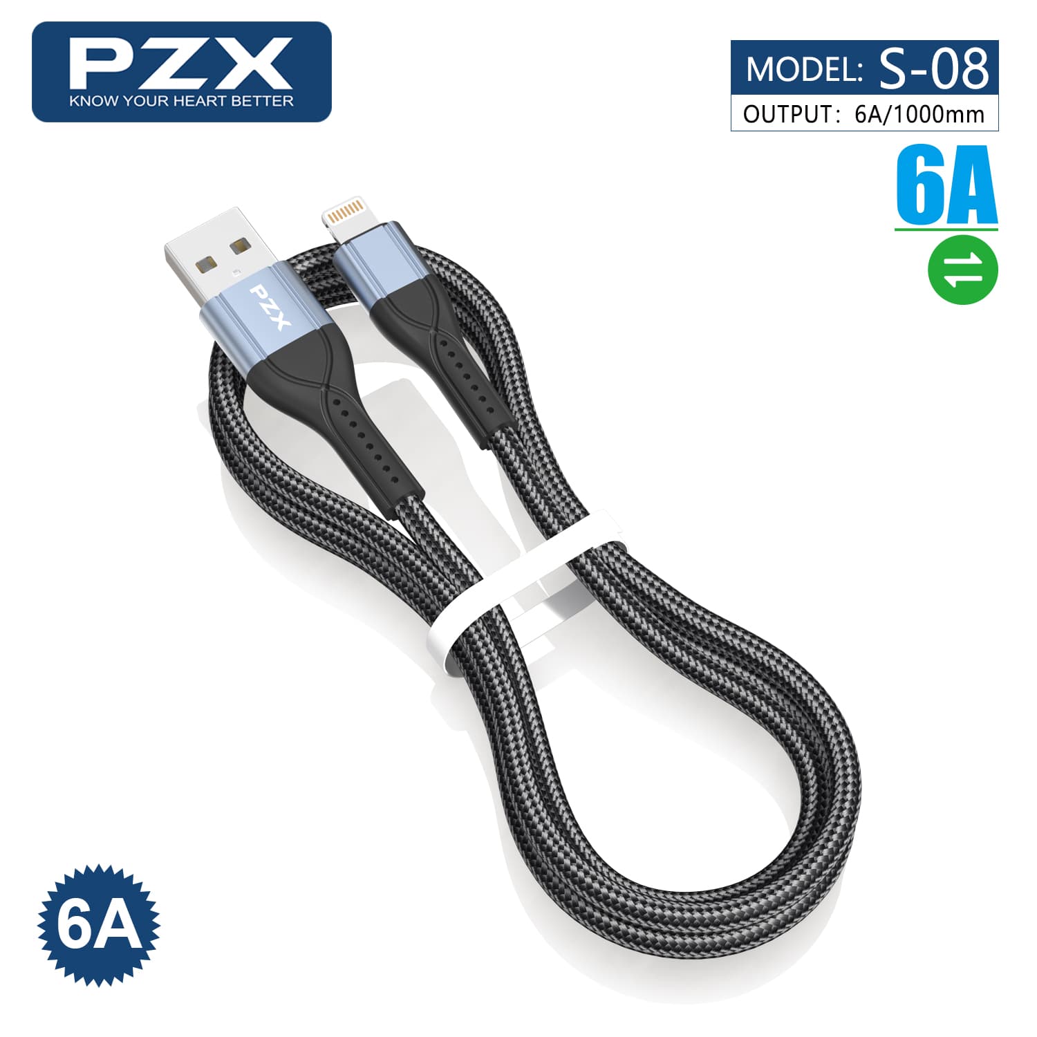 کابل شارژ آیفونی مدل s08 PZX — تصویر ۶