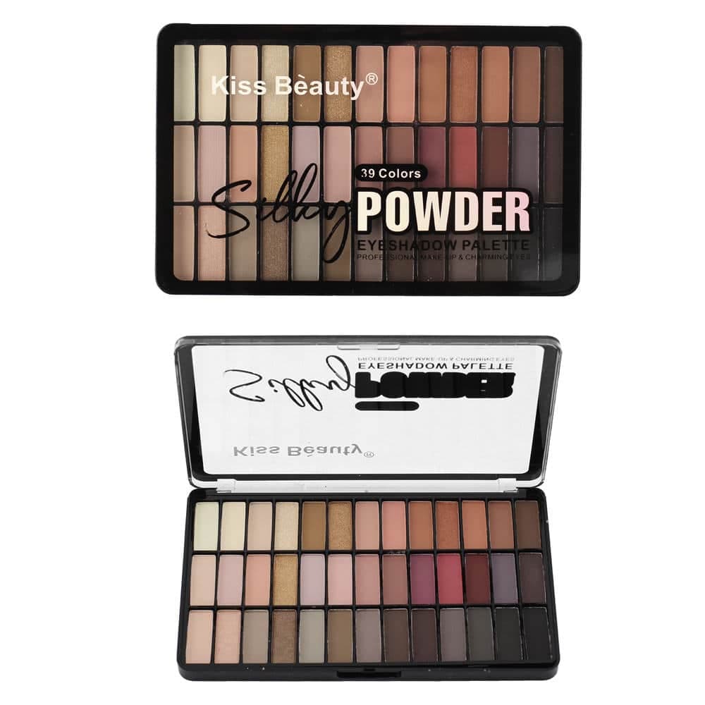 پالت سایه کیس بیوتی 39 رنگ اورجینال Kiss Beauty 39 Colors Powder Eyeshadow Palette