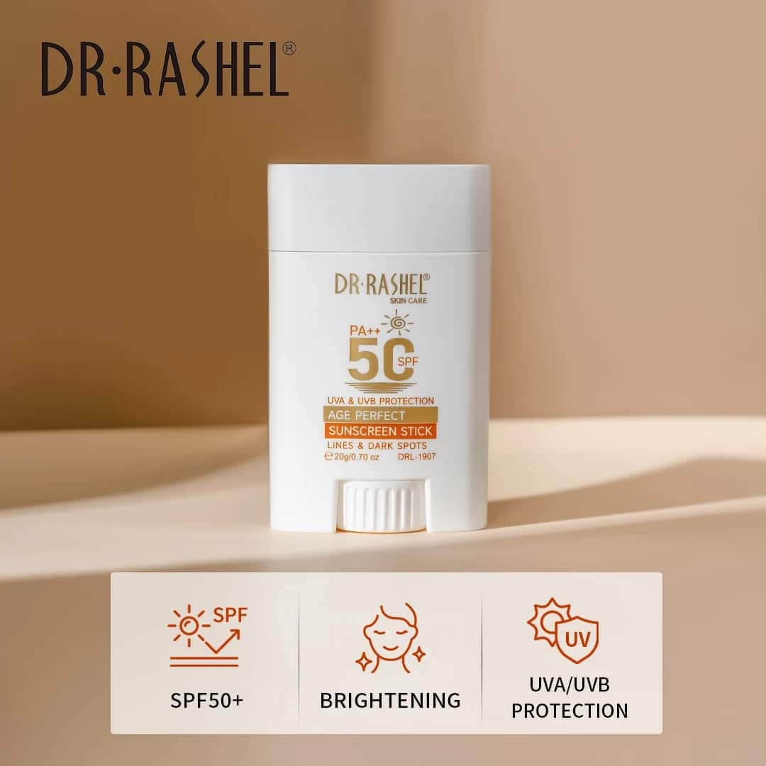 ضد آفتاب استیکی دکتر راشل ضدپیری اورجینال حجم 20گرم DR.RASHEL Age Perfect Sunscreen Stick ++SPF50 PA — تصویر ۵