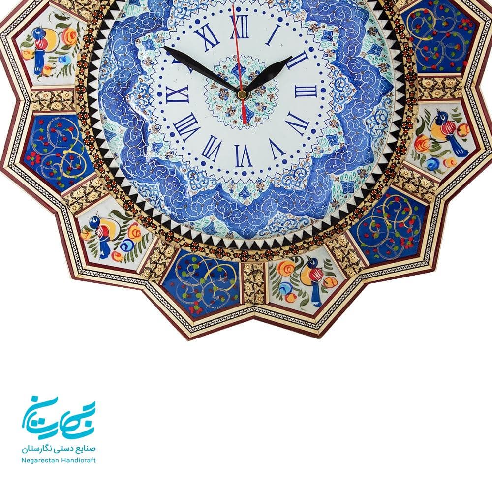 ساعت دیواری خاتم کاری خورشیدی 42 سانتی — تصویر ۳