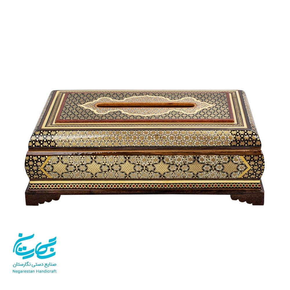جعبه دستمال کاغذی خاتم کاری اعلا