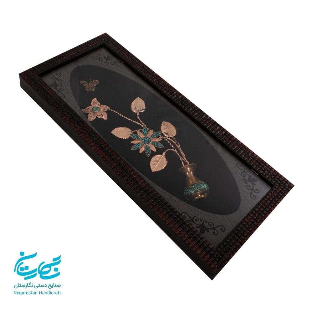 تابلو فیروزه کوبی گل و بوته — تصویر ۳