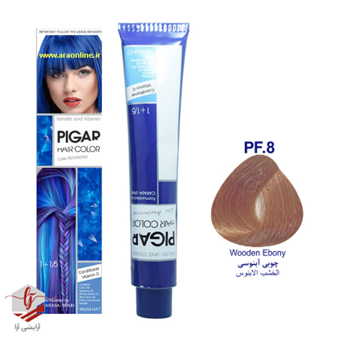 رنگ مو پیگار چوبی آبنوسی PF8 — تصویر ۲