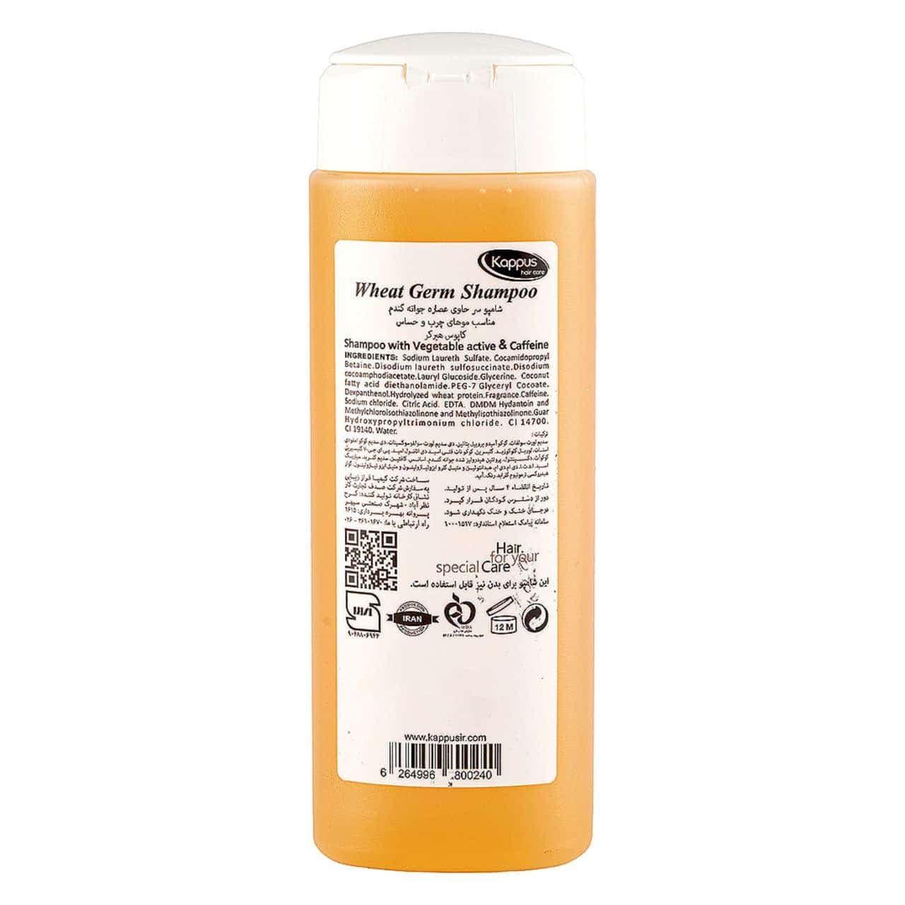 شامپو جوانه گندم کاپوس 250گرم Kappus Wheat Germ Shampoo — تصویر ۳