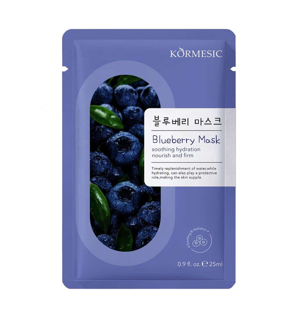 ماسک ورقه ای بلوبری کورمسیک 25میل KORMESIC BLUEBERRY REPAIRING MASK