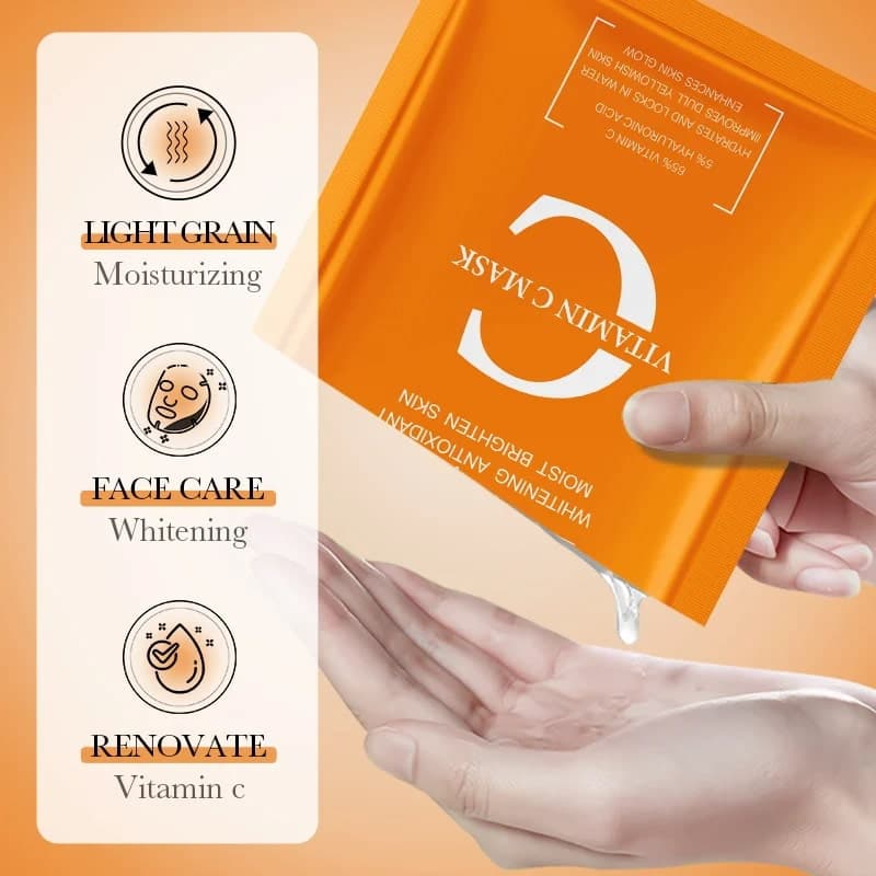 ماسک ورقه ای ویتامین سی و هیالورونیک اسید بیوآکوا 25میل BIOAQUA VITAMIN C Facial Mask — تصویر ۱۲