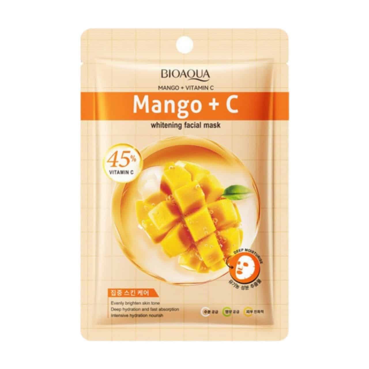 ماسک ورقه‌ ای انبه ویتامین سی بیوآکوا 25میل BIOAQUA MANGO +VITAMIN C Facial Mask — تصویر ۵