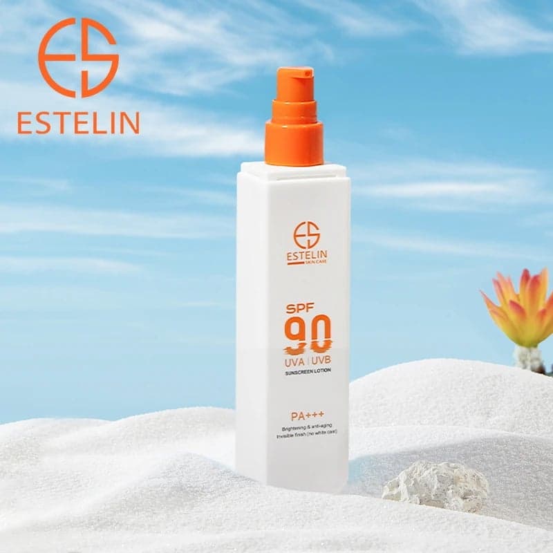 لوسیون ضد آفتاب روشن‌کننده و ضدپیری استلین 120گرم ESTELIN Brightening & Anti aging Sunscreen Lotion SPF90