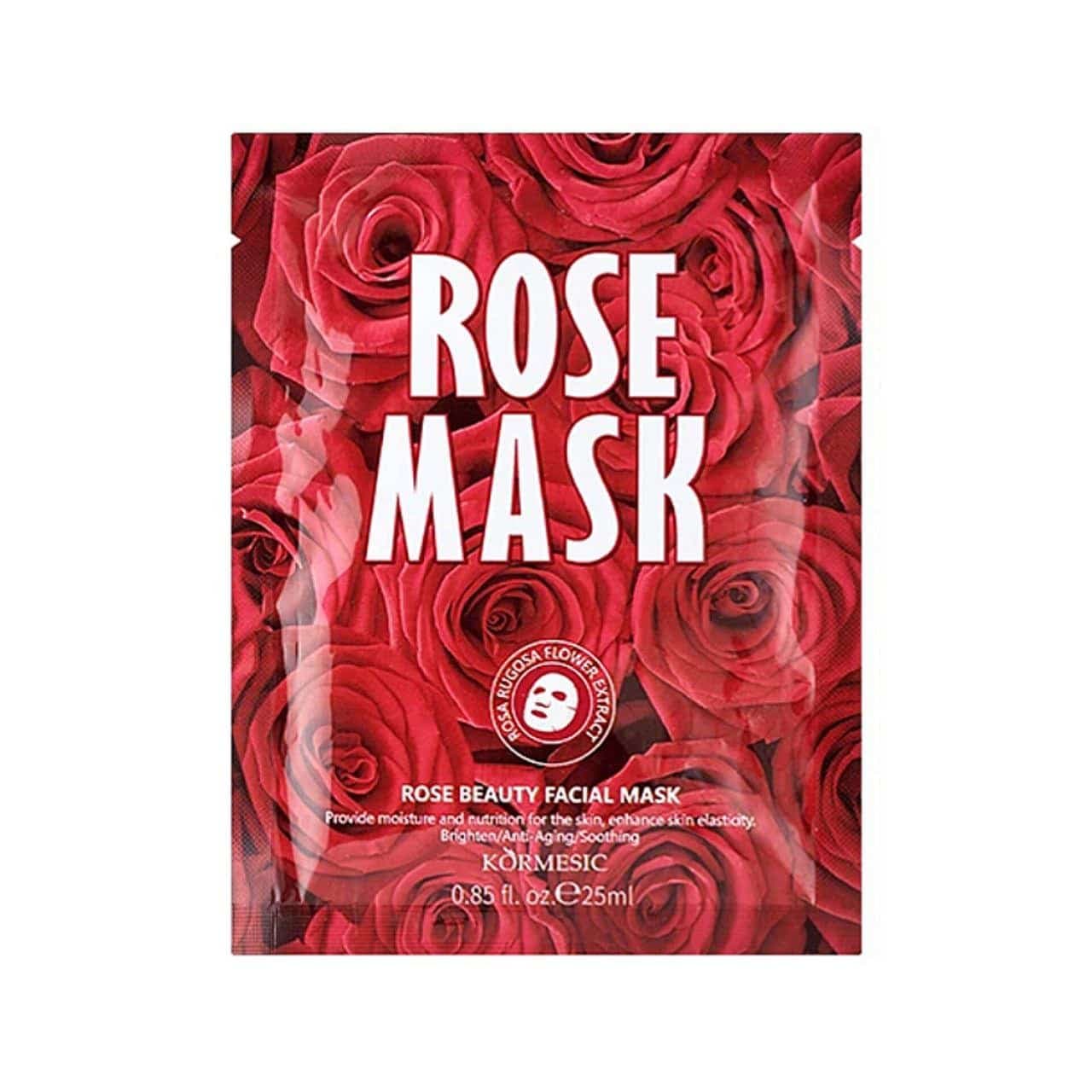 ماسک ورقه ای گل رز کورمسیک 25گرم KORMESIC Rose Beauty Facial Mask