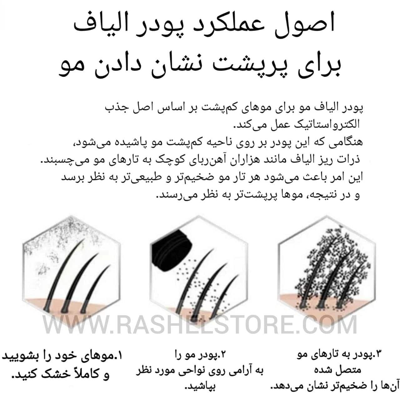 پودر پرپشت کننده مو دکتر راشل 22گرم DR.RASHEL Hair building fibers — تصویر ۱۲