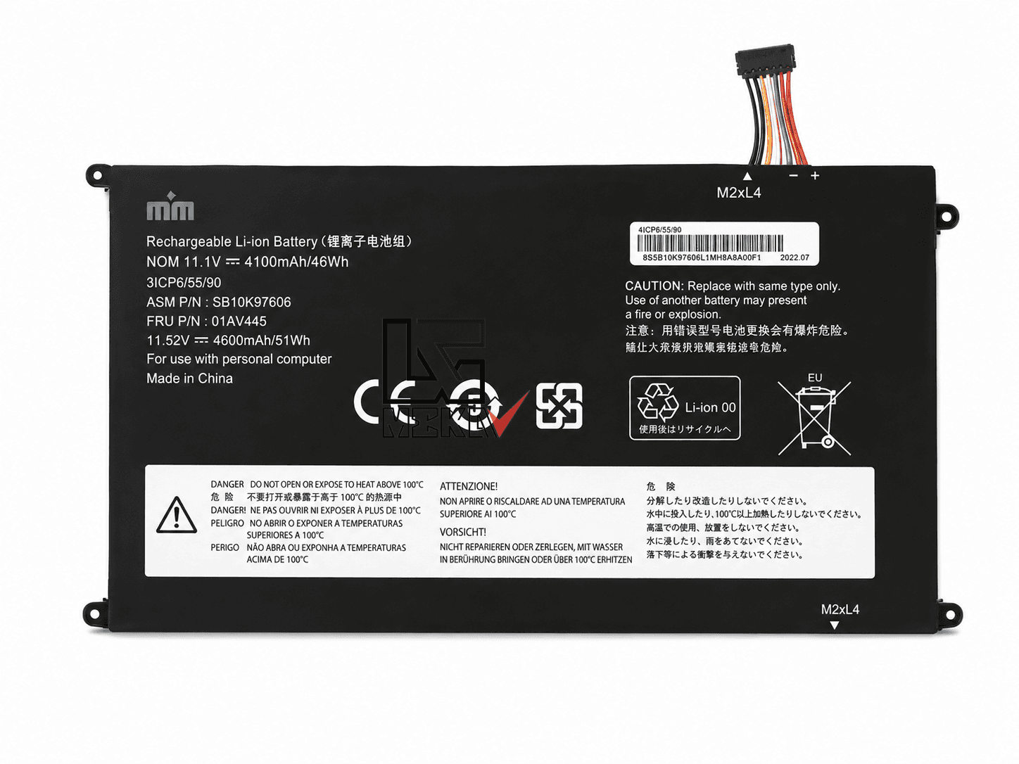 باتری لپ تاپ لنوو Pn: 01AV445) Lenovo Thinkpad E580 3Cells)