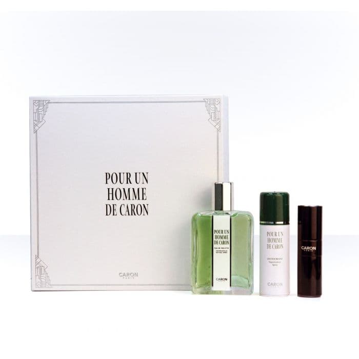 ست عطر ادکلن مردانه کارون پوران هوم عطر شاه ادوتویلتPOUR UN HOMME DE CARON SET OF EDT