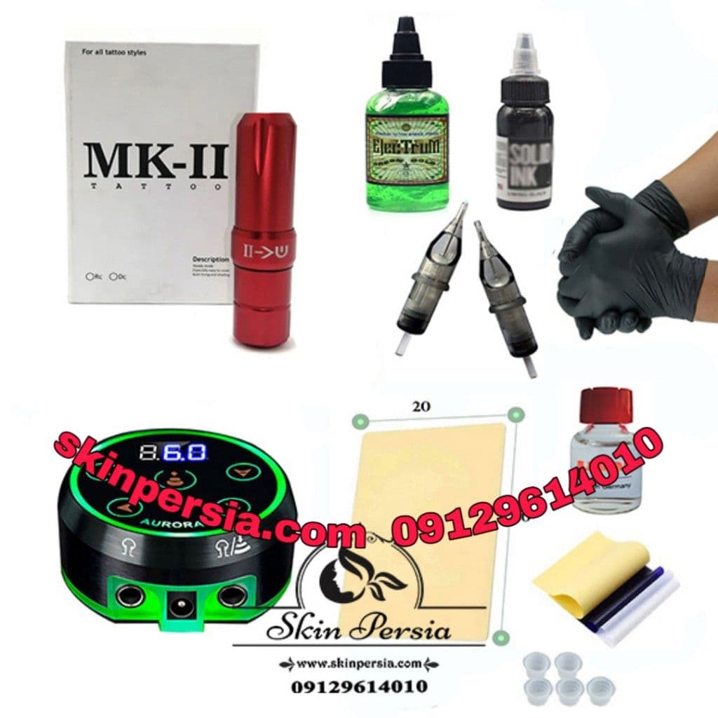 پک کامل دستگاه تاتو بدن پن MK2 تخفیفی با کارت گارانتی کد M778 — تصویر ۸