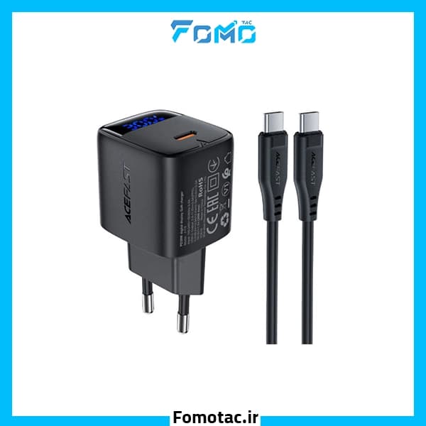 شارژر دیواری20W GaN ایس فست(ACEFAST) مدل A113 _ به همراه کابل تایپ سی — تصویر ۲