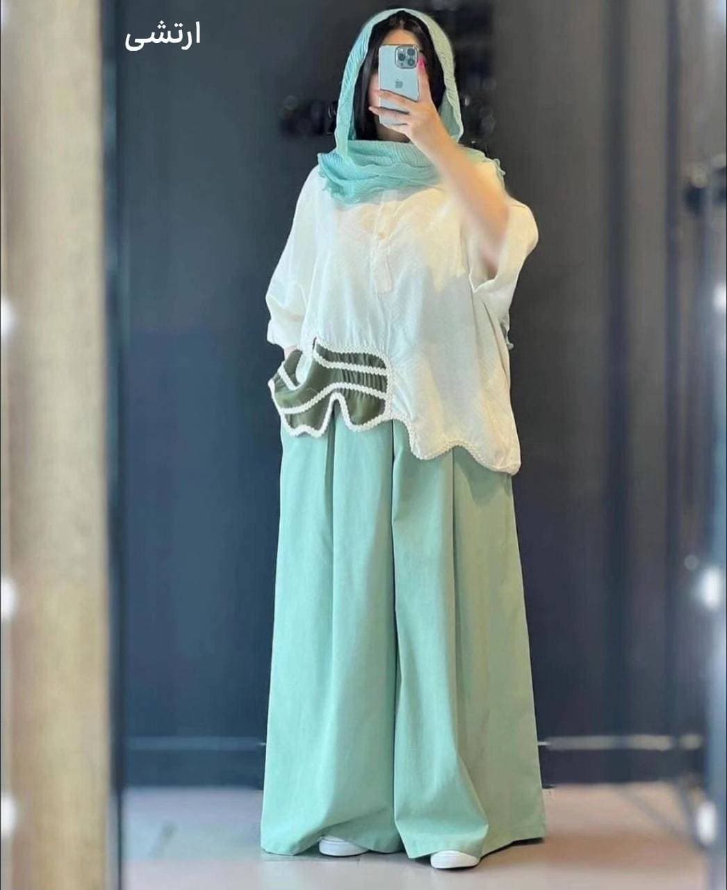 ست تکه دوزی بالاتنه و شلوار کد te2251 — تصویر ۱۱