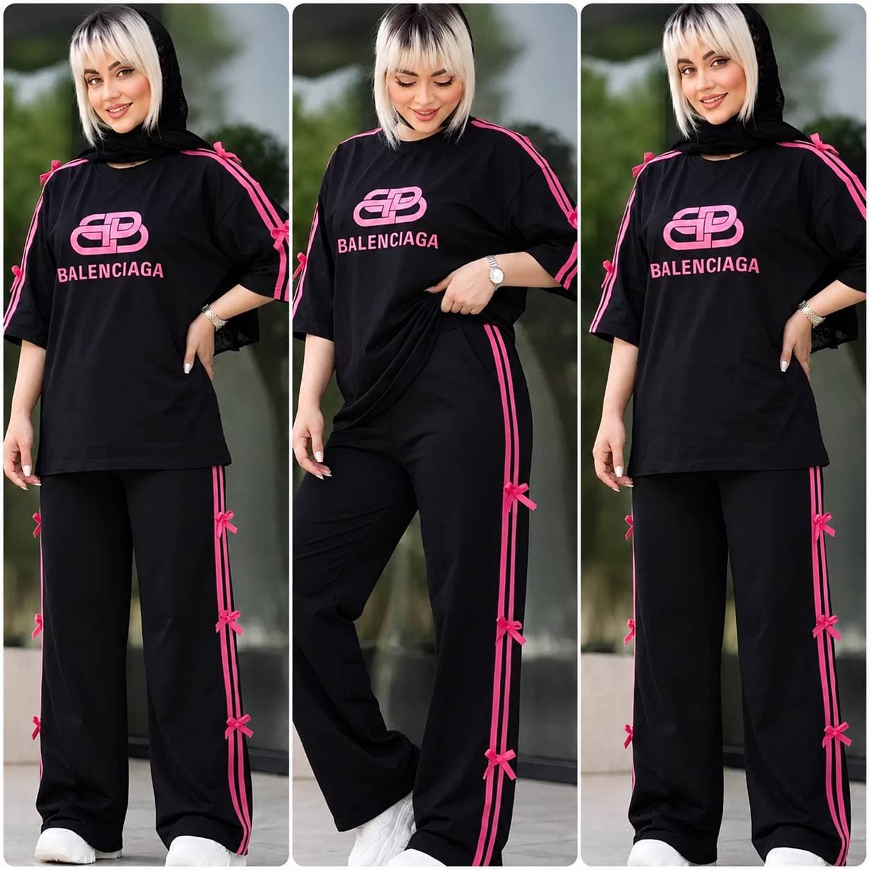 ست تیشرت شلوار بالنسیاگا پاپیونی کد sh21730 — تصویر ۱۰