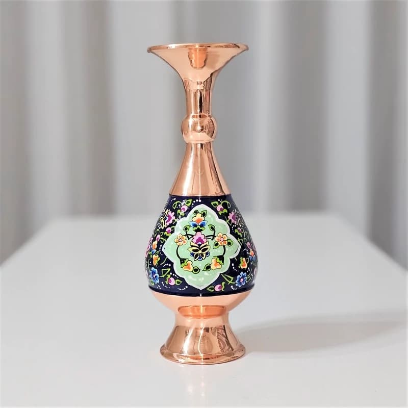 گلدان مسی و پرداز ارتفاع 20 سانتی مجموعه دو عددی — تصویر ۸