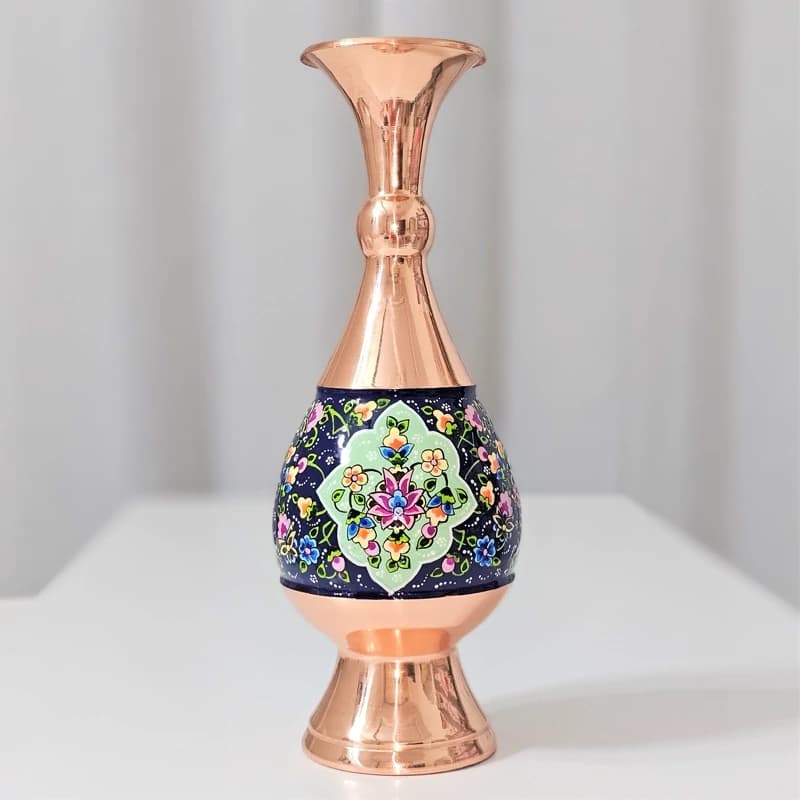 گلدان مسی و پرداز ارتفاع 25سانت به همراه جعبه فانتزی مناسب هدیه — تصویر ۳