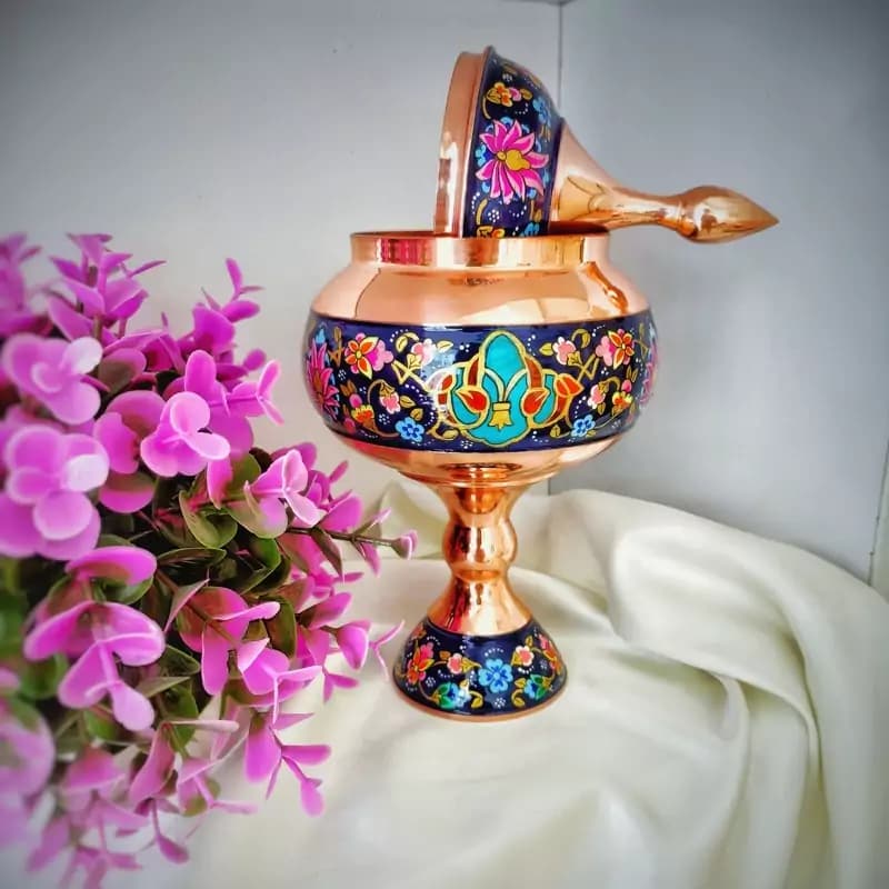شکلات خوری مس و پرداز طلایی ارتفاع 28 — تصویر ۳