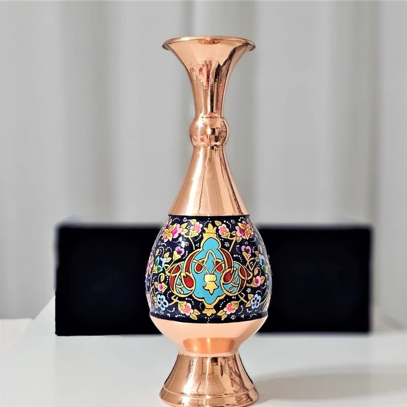 گلدان مسی و پرداز به ارتفاع 25سانت به همراه جعبه