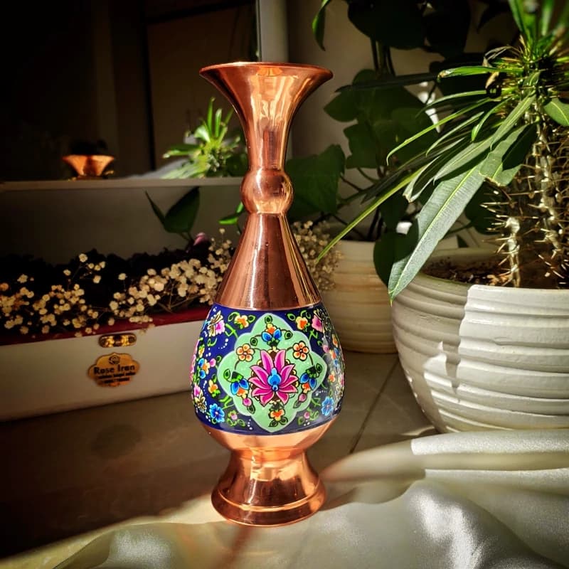 گلدان مسی و پرداز 25 سانتی — تصویر ۵