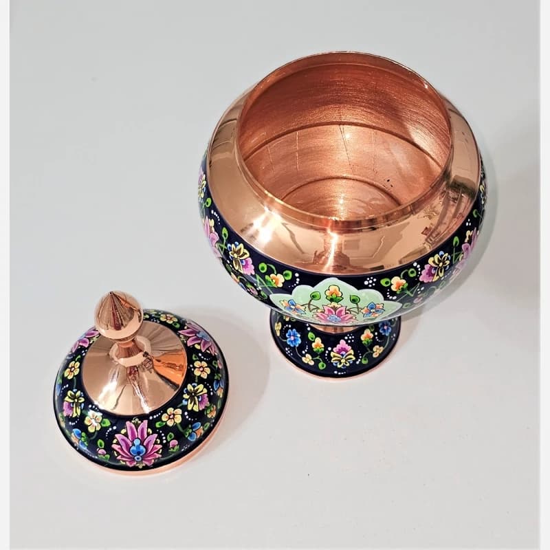 شکلات خوری پایه دار مس و پرداز ارتفاع 27 — تصویر ۷