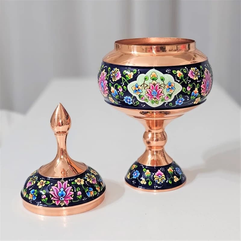 شکلات خوری پایه دار مس و پرداز ارتفاع 27 — تصویر ۸