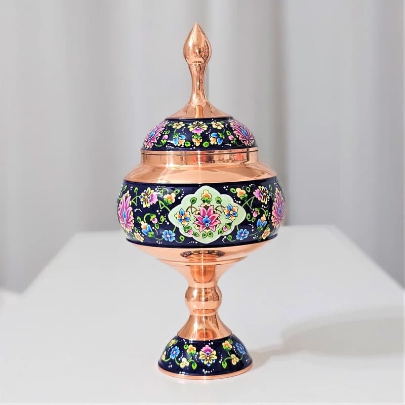 شکلات خوری پایه دار مس و پرداز ارتفاع 27 — تصویر ۲