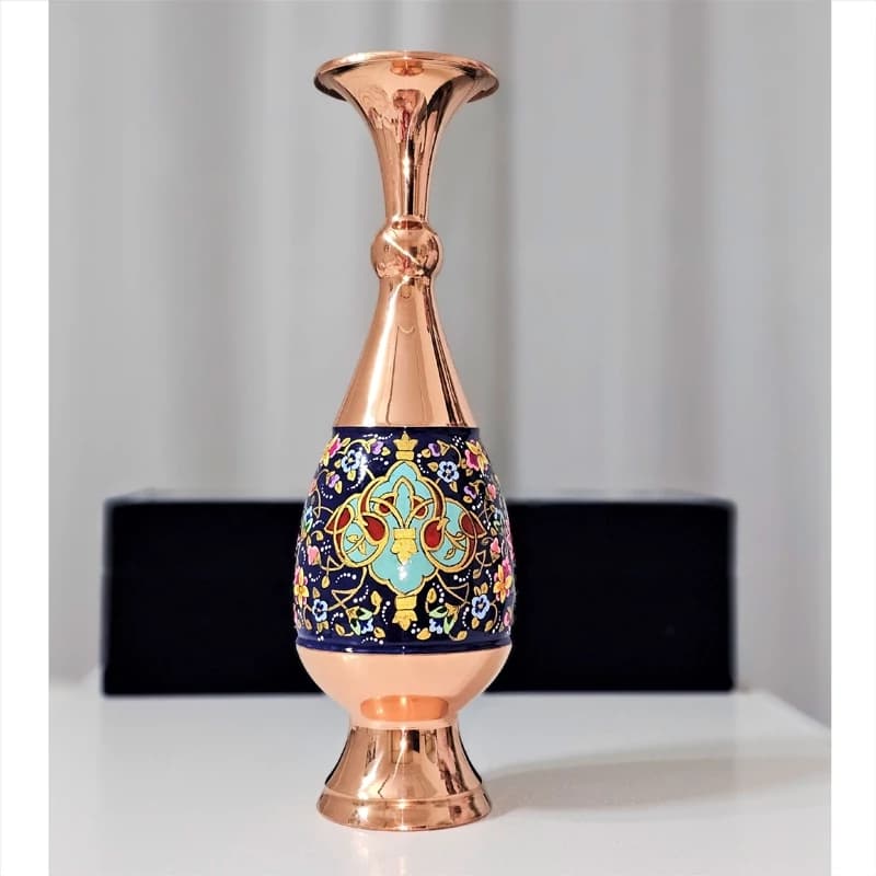 گلدان مس و پرداز (طلایی) ارتفاع 30 سانتی به همراه جعبه هدیه شخصی و سازمانی — تصویر ۸