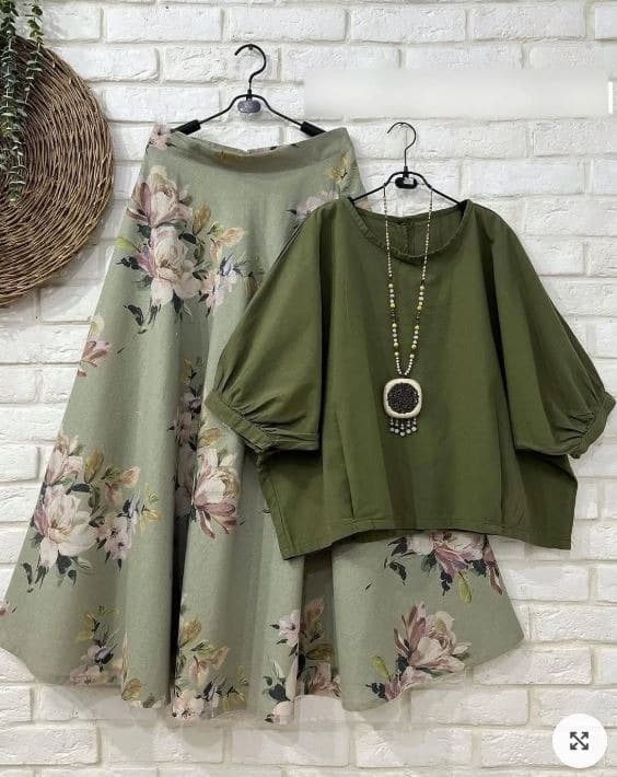 ست بلوز دامن شکوفه کد te15326 — تصویر ۲