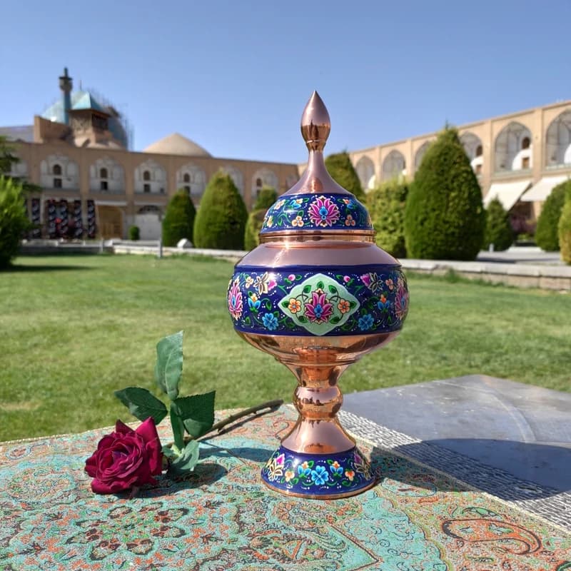 شکلات خوری پایه دار مس و پرداز ارتفاع 30 — تصویر ۲