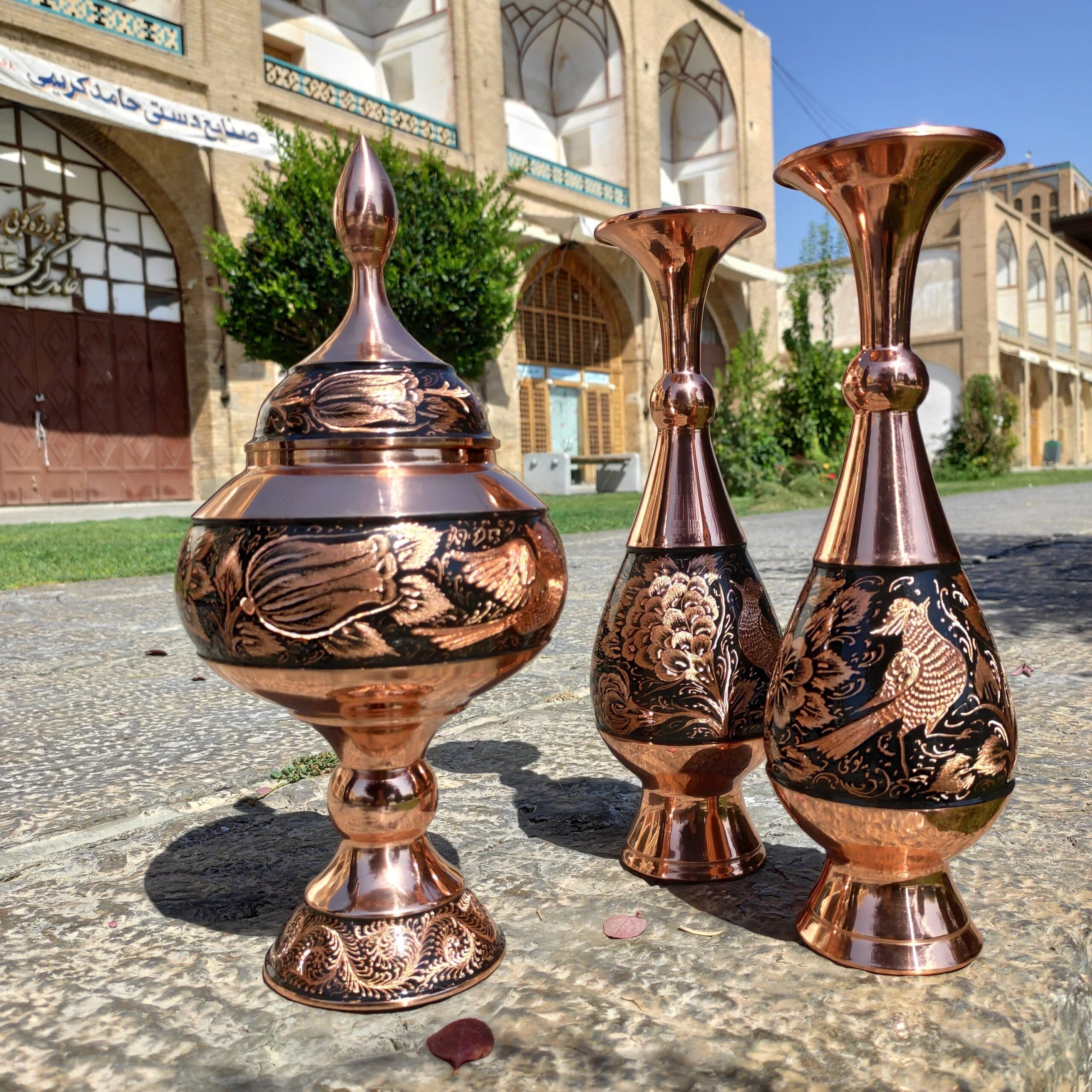 شکلات خوری مسی مدل الماس تراش ارتفاع 30 — تصویر ۸