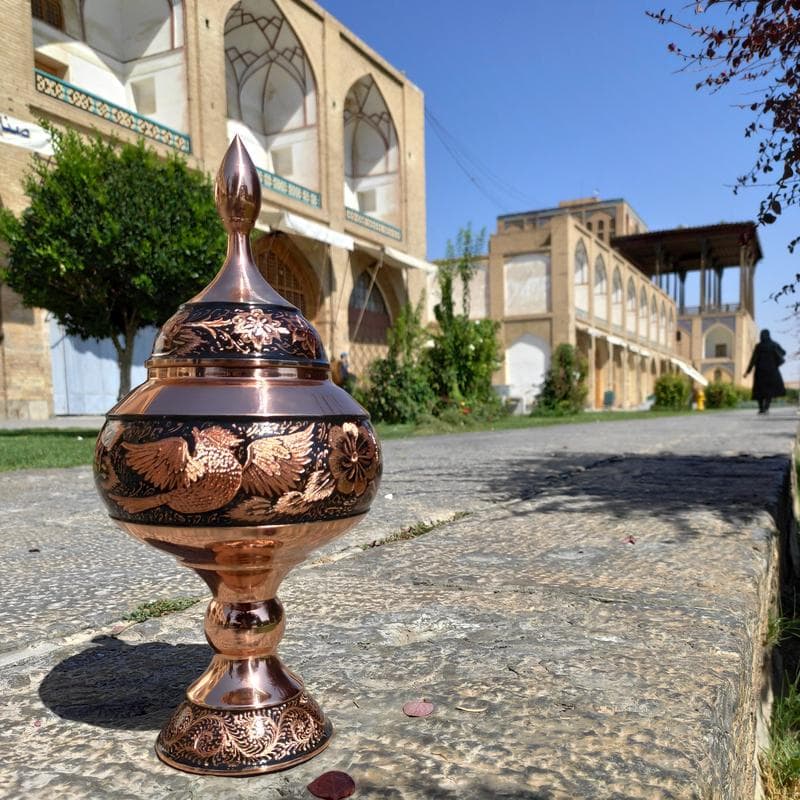 شکلات خوری مسی مدل الماس تراش ارتفاع 30 — تصویر ۲