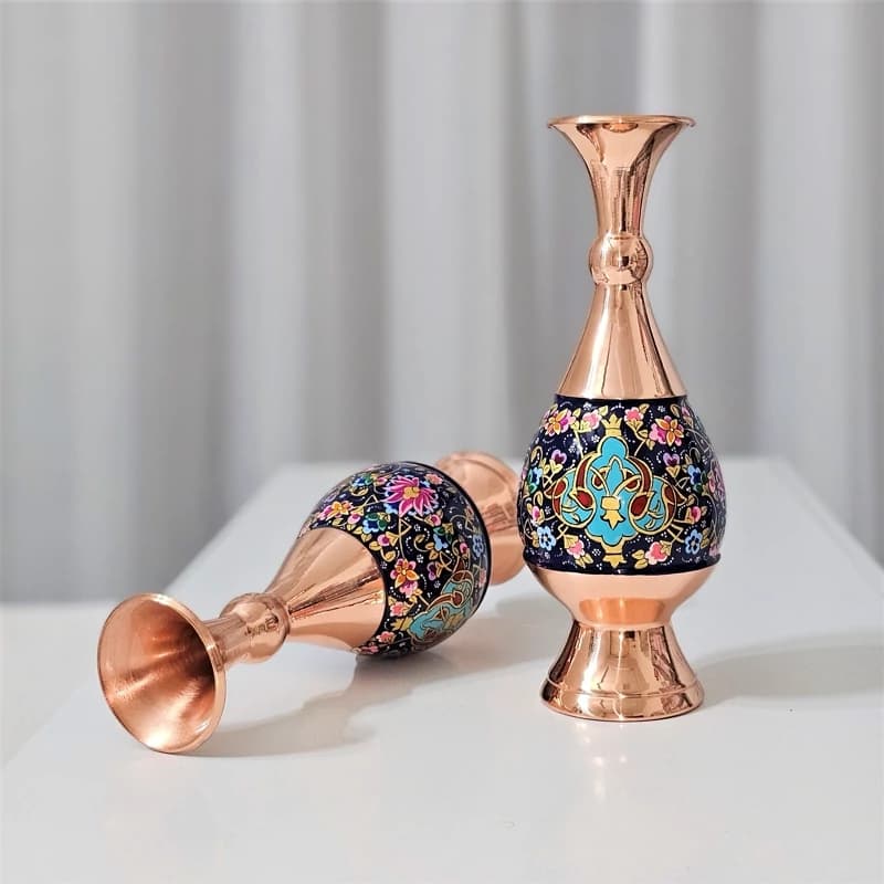 گلدان مسی مدل مس و پرداز اعلا ارتفاع 25 سانت — تصویر ۴