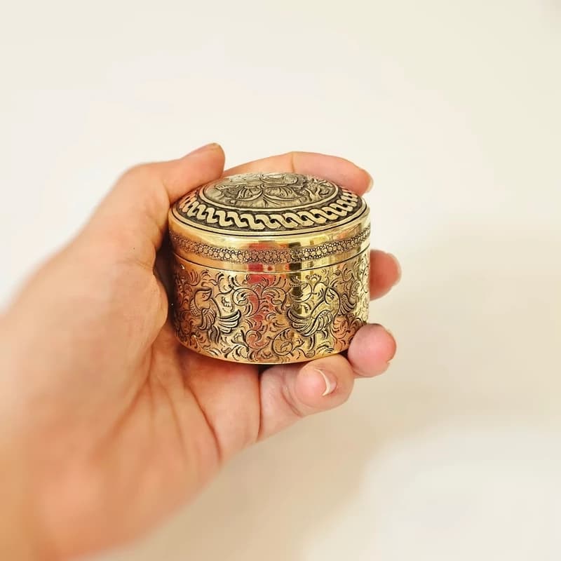جعبه جواهرات قلمزنی برنجی سایز 3
