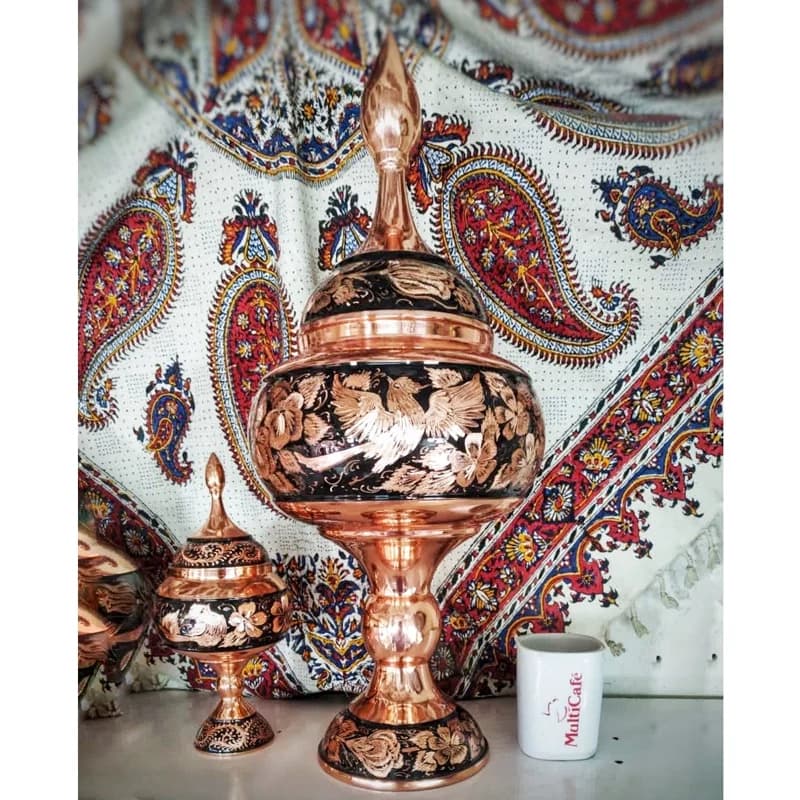 شکلات خوری مسی مدل الماس تراش ارتفاع 50 — تصویر ۴