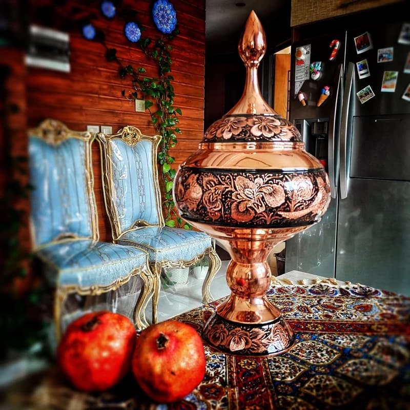شکلات خوری مسی مدل الماس تراش ارتفاع 50 — تصویر ۷