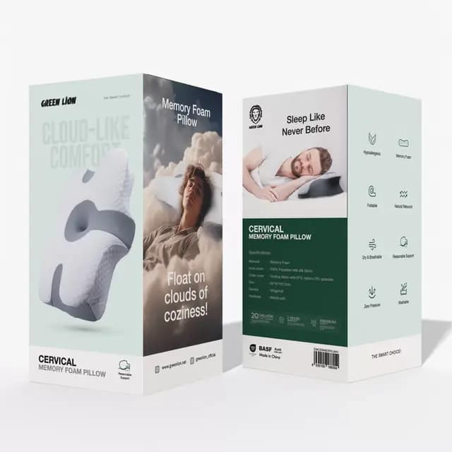 بالش سرویکال گرین لاین مدل Green lion GNCERMEFPIL cervical memory foam pillow — تصویر ۹