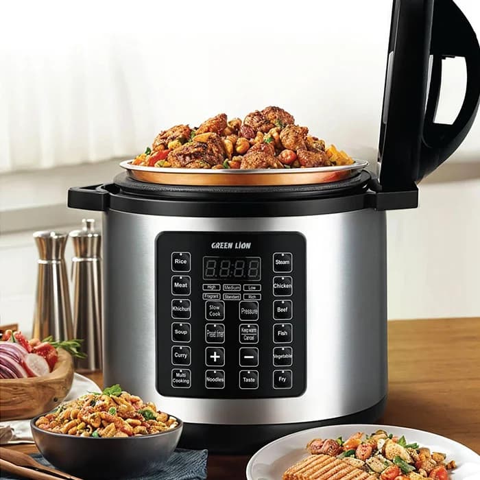 زودپز برقی 6 لیتری گرین لاین مدل Green lion GNEPCOKR6L electric cooker 6L — تصویر ۷
