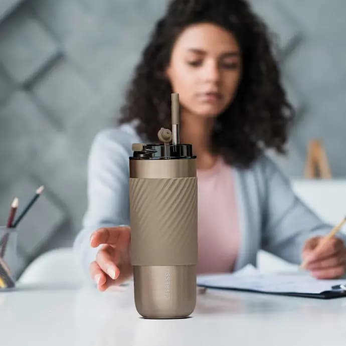 ماگ حرارتی لپرسو مدل Lepresso LPCM520 coffee mug sleeve and straw 520ML — تصویر ۴