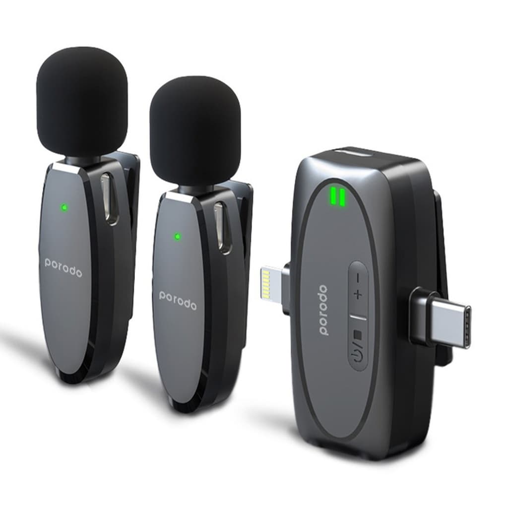 میکروفن بی سیم پرودو مدل Porodo PD-2MLAV dual mic — تصویر ۱۱