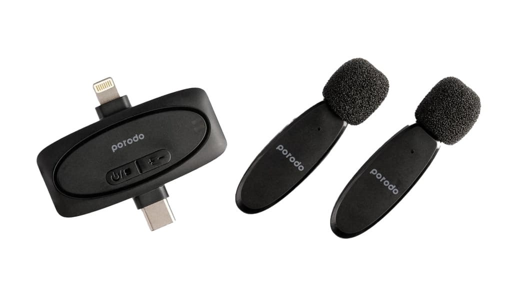میکروفن بی سیم پرودو مدل Porodo PD-2MLAV dual mic — تصویر ۶